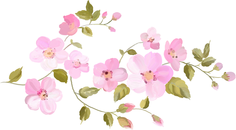 delicate pink flowers and twigs