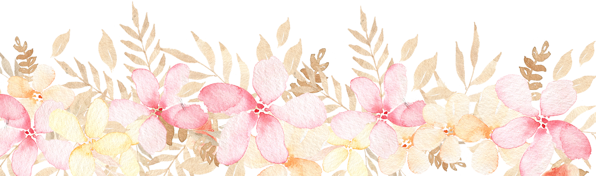 Watercolor pink flowers frame